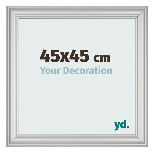 Fotolijst 45x45cm Zilver Mat MDF Lazio Voorzijde Maat | Yourdecoration.nl