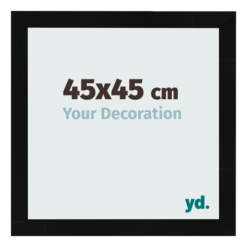 Fotolijst 45x45cm Zwart Hoogglans MDF Pisa Voorzijde Maat | Yourdecoration.nl
