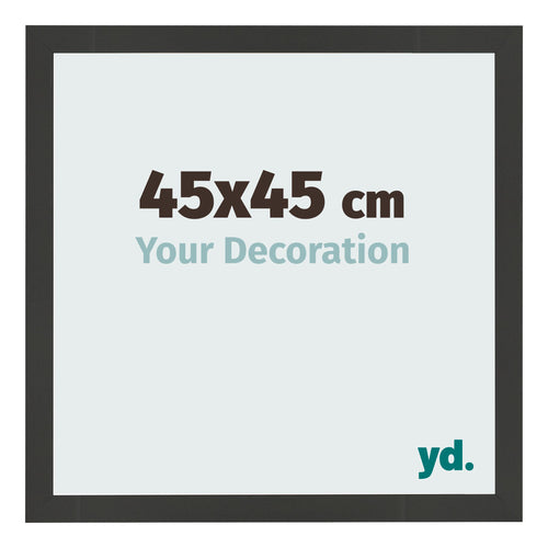 Fotolijst 45x45cm Zwart Houtnerf MDF Bologna Voorzijde Maat | Yourdecoration.nl