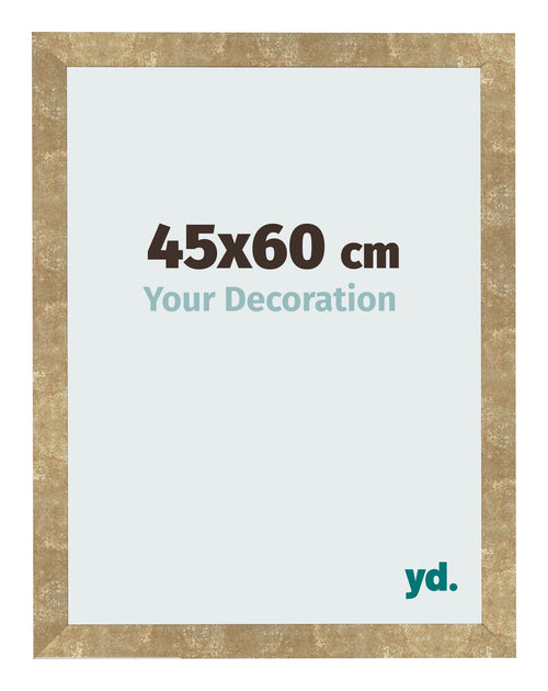 Fotolijst 45x60cm Goud Antiek MDF Bologna Voorzijde Maat | Yourdecoration.nl