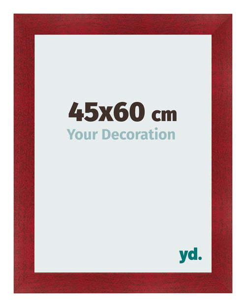 Fotolijst 45x60cm Wijnrood Geveegd MDF Pisa Voorzijde Maat | Yourdecoration.nl