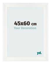 Fotolijst 45x60cm Wit Geveegd MDF Pisa Voorzijde Maat | Yourdecoration.nl