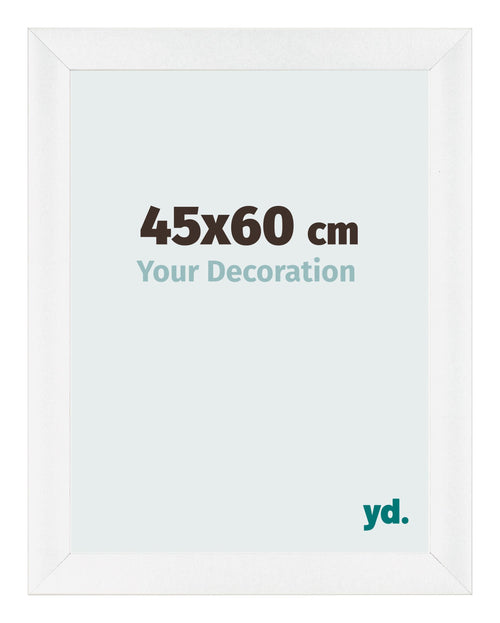 Fotolijst 45x60cm Wit Hoogglans MDF Pisa Voorzijde Maat | Yourdecoration.nl
