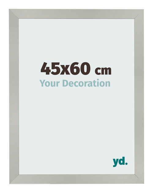 Fotolijst 45x60cm Zilver Mat MDF Bologna Voorzijde Maat | Yourdecoration.nl