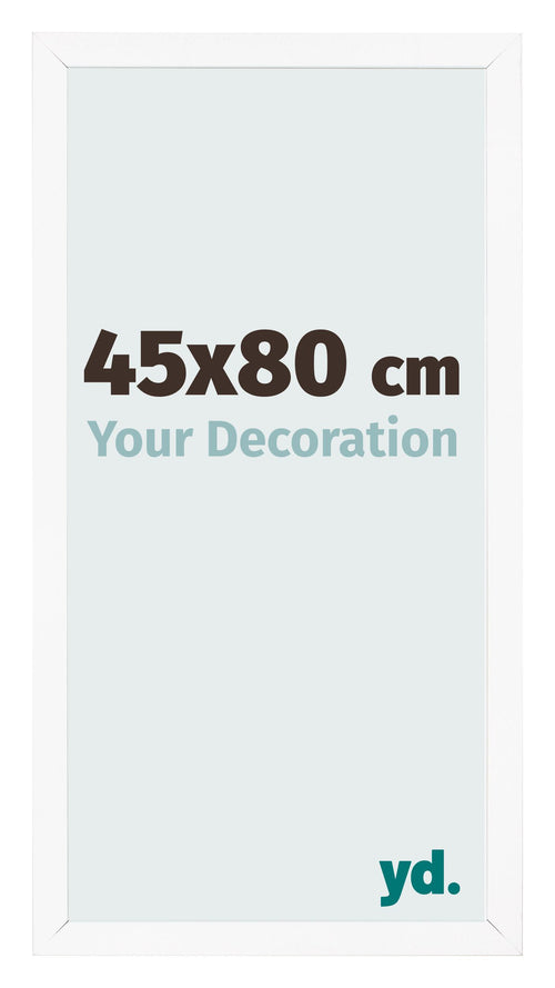 Fotolijst 45x80 cm Wit Mat MDF Bologna Voorzijde Maat | Yourdecoration.nl