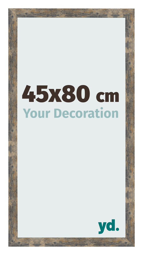 Fotolijst 45x80cm Blauw Goud Gemeleerd MDF Bologna Voorzijde Maat | Yourdecoration.nl