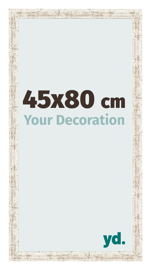 Fotolijst 45x80cm Wit Vintage MDF Bologna Voorzijde Maat | Yourdecoration.nl