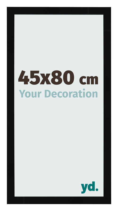 Fotolijst 45x80cm Zwart Hoogglans MDF Bologna Voorzijde Maat | Yourdecoration.nl