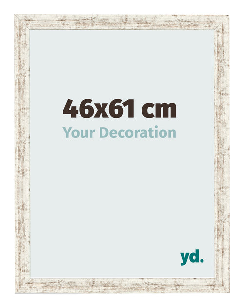 Fotolijst 46x61cm Wit Vintage MDF Bologna Voorzijde Maat | Yourdecoration.nl
