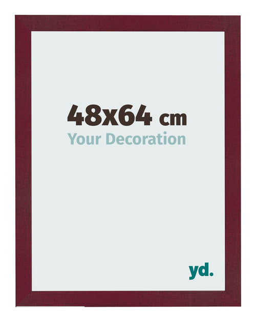 Fotolijst 48x64 cm Wijnrood Geveegd MDF Bologna Voorzijde Maat | Yourdecoration.nl