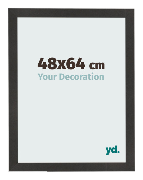 Fotolijst 48x64 cm Zwart Mat MDF Bologna Voorzijde Maat | Yourdecoration.nl
