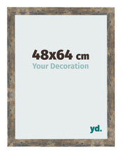 Fotolijst 48x64cm Blauw Goud Gemeleerd MDF Bologna Voorzijde Maat | Yourdecoration.nl