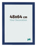 Fotolijst 48x64cm Donkerblauw Geveegd MDF Bologna Voorzijde Maat | Yourdecoration.nl