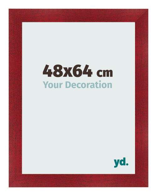 Fotolijst 48x64cm Wijnrood Geveegd MDF Pisa Voorzijde Maat | Yourdecoration.nl