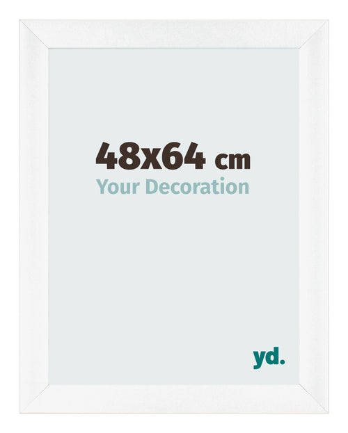 Fotolijst 48x64cm Wit Mat MDF Pisa Voorzijde Maat | Yourdecoration.nl