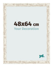 Fotolijst 48x64cm Wit Vintage MDF Bologna Voorzijde Maat | Yourdecoration.nl