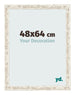 Fotolijst 48x64cm Wit Vintage MDF Bologna Voorzijde Maat | Yourdecoration.nl