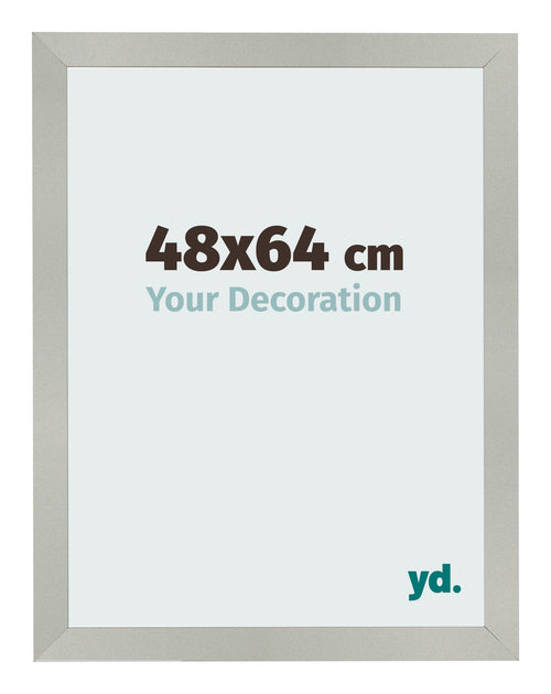 Fotolijst 48x64cm Zilver Mat MDF Bologna Voorzijde Maat | Yourdecoration.nl