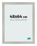 Fotolijst 48x64cm Zilver Mat MDF Bologna Voorzijde Maat | Yourdecoration.nl