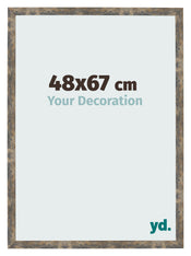 Fotolijst 48x67cm Blauw Goud Gemeleerd MDF Bologna Voorzijde Maat | Yourdecoration.nl