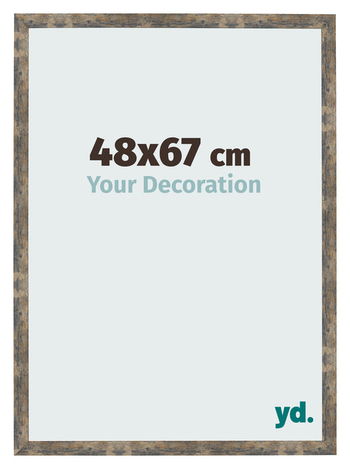 Fotolijst 48x67cm Blauw Goud Gemeleerd MDF Bologna Voorzijde Maat | Yourdecoration.nl