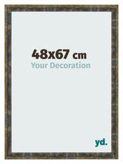 Fotolijst 48x67cm Blauw Goud Gemeleerd MDF Pisa Voorzijde Maat | Yourdecoration.nl
