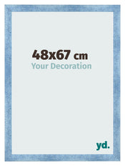 Fotolijst 48x67cm Helder Blauw Geveegd MDF Pisa Voorzijde Maat | Yourdecoration.nl
