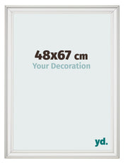 Fotolijst 48x67cm Wit Geveegd MDF Lazio Voorzijde Maat | Yourdecoration.nl