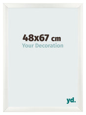 Fotolijst 48x67cm Wit Geveegd MDF Pisa Voorzijde Maat | Yourdecoration.nl