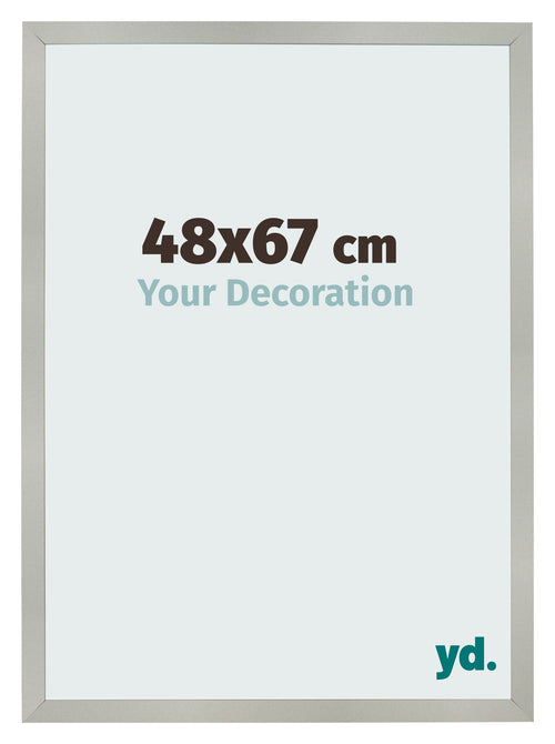 Fotolijst 48x67cm Zilver Mat MDF Bologna Voorzijde Maat | Yourdecoration.nl