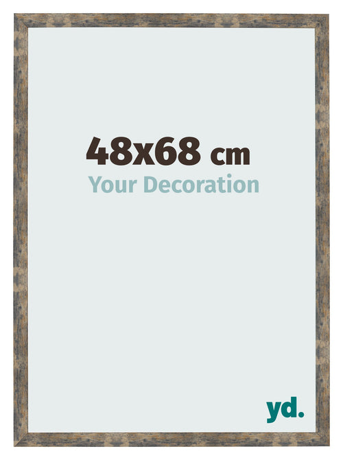 Fotolijst 48x68cm Blauw Goud Gemeleerd MDF Bologna Voorzijde Maat | Yourdecoration.nl