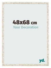 Fotolijst 48x68cm Wit Vintage MDF Bologna Voorzijde Maat | Yourdecoration.nl