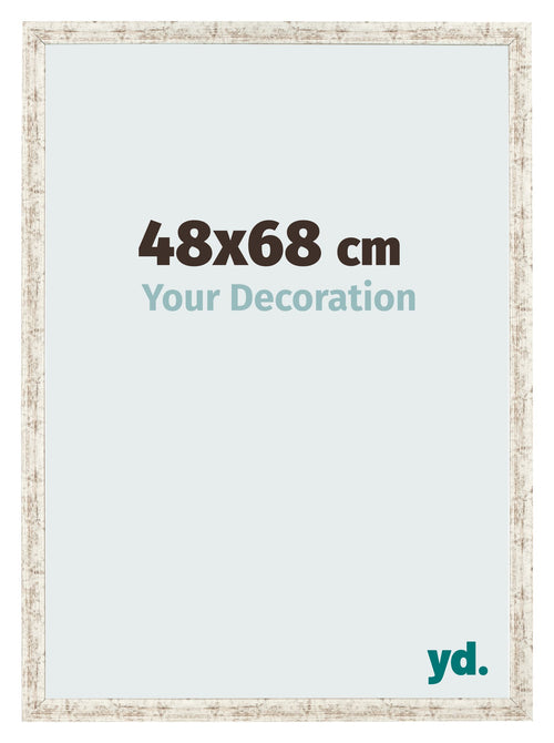 Fotolijst 48x68cm Wit Vintage MDF Bologna Voorzijde Maat | Yourdecoration.nl