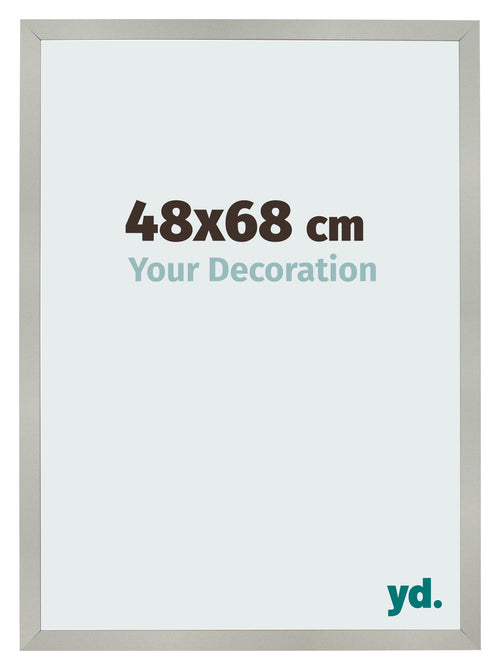 Fotolijst 48x68cm Zilver Mat MDF Bologna Voorzijde Maat | Yourdecoration.nl