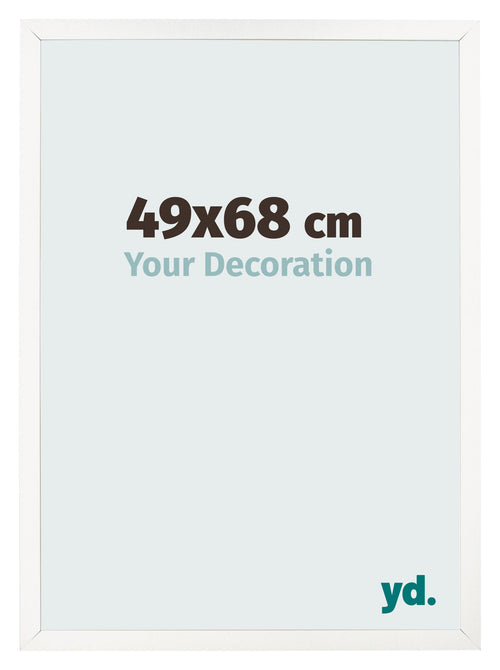 Fotolijst 49x68 cm Wit Hoogglans MDF Bologna Voorzijde Maat | Yourdecoration.nl