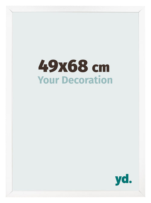 Fotolijst 49x68 cm Wit Mat MDF Bologna Voorzijde Maat | Yourdecoration.nl