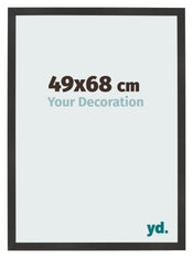 Fotolijst 49x68 cm Zwart Mat MDF Bologna Voorzijde Maat | Yourdecoration.nl