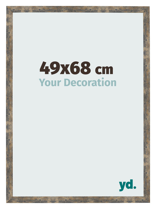Fotolijst 49x68cm Blauw Goud Gemeleerd MDF Bologna Voorzijde Maat | Yourdecoration.nl