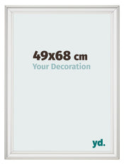 Fotolijst 49x68cm Wit Geveegd MDF Lazio Voorzijde Maat | Yourdecoration.nl