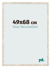 Fotolijst 49x68cm Wit Vintage MDF Bologna Voorzijde Maat | Yourdecoration.nl