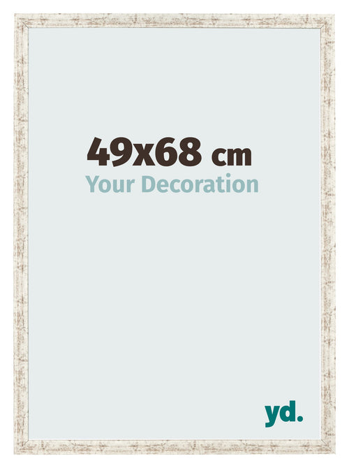 Fotolijst 49x68cm Wit Vintage MDF Bologna Voorzijde Maat | Yourdecoration.nl