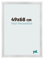 Fotolijst 49x68cm Zilver Mat MDF Pisa Voorzijde Maat | Yourdecoration.nl