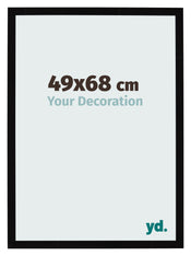 Fotolijst 49x68cm Zwart Hoogglans MDF Bologna Voorzijde Maat | Yourdecoration.nl