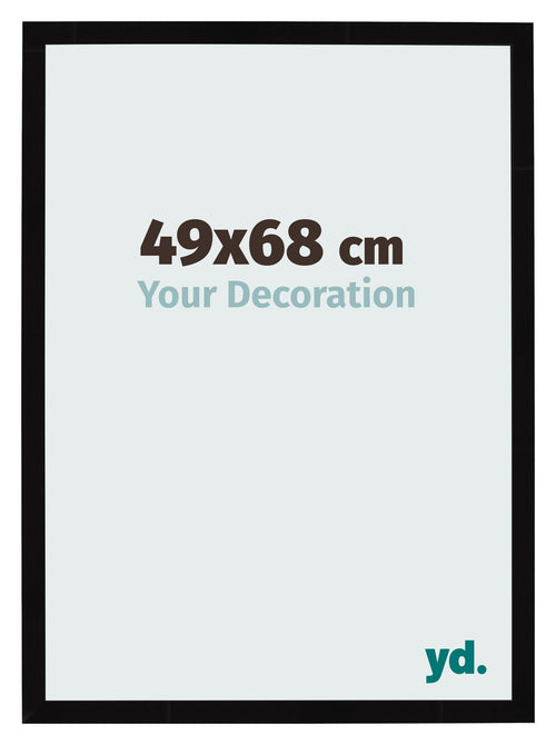 Fotolijst 49x68cm Zwart Hoogglans MDF Bologna Voorzijde Maat | Yourdecoration.nl