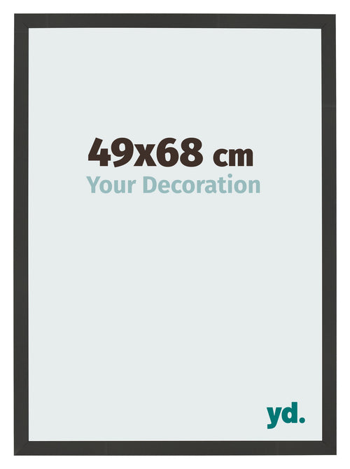 Fotolijst 49x68cm Zwart Houtnerf MDF Bologna Voorzijde Maat | Yourdecoration.nl