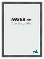 Fotolijst 49x68cm Zwart Mat MDF Pisa Voorzijde Maat | Yourdecoration.nl