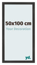 Fotolijst 50x100 cm Zwart Mat MDF Bologna Voorzijde Maat | Yourdecoration.nl