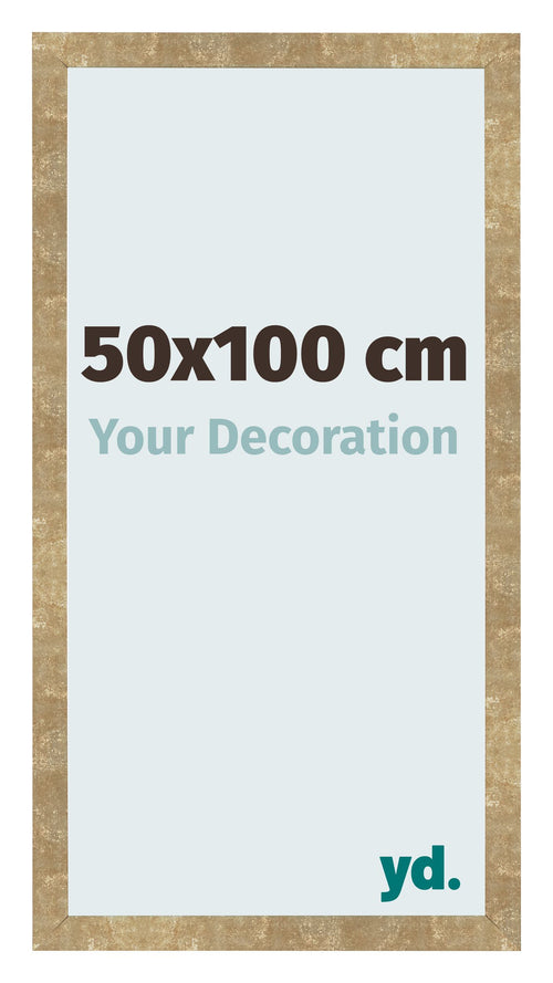 Fotolijst 50x100cm Goud Antiek MDF Bologna Voorzijde Maat | Yourdecoration.nl