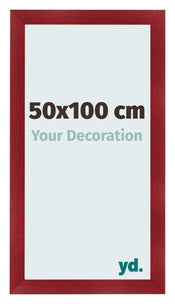 Fotolijst 50x100cm Wijnrood Geveegd MDF Pisa Voorzijde Maat | Yourdecoration.nl