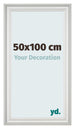 Fotolijst 50x100cm Wit Geveegd MDF Lazio Voorzijde Maat | Yourdecoration.nl